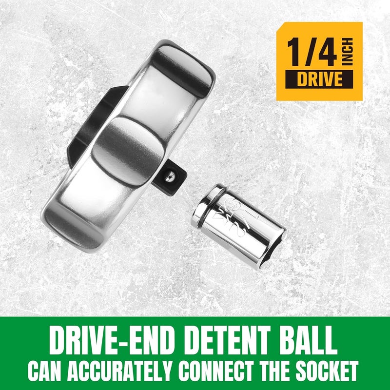 SK 1/4" Drive Gimbal Ratchet, 72 Tooth Gimbal Palm Ratchet, with Reversible Lever, Ideal for Tight Space - Image 4